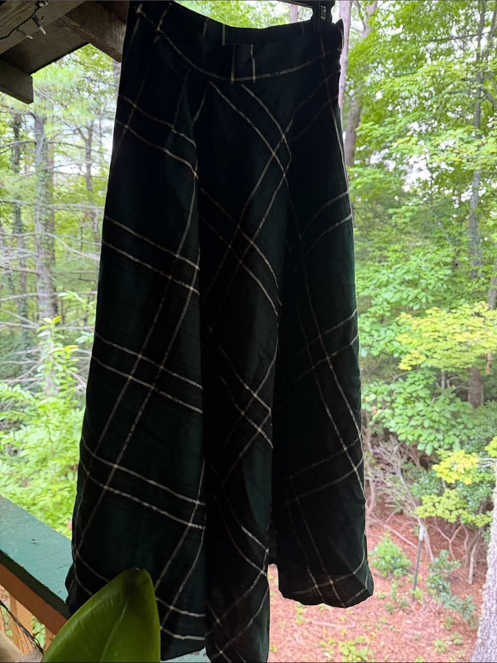 Green plaid vintage skirt